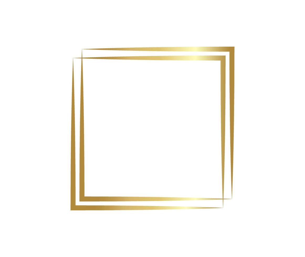 Gold square frame. Luxury geometric square element. vector