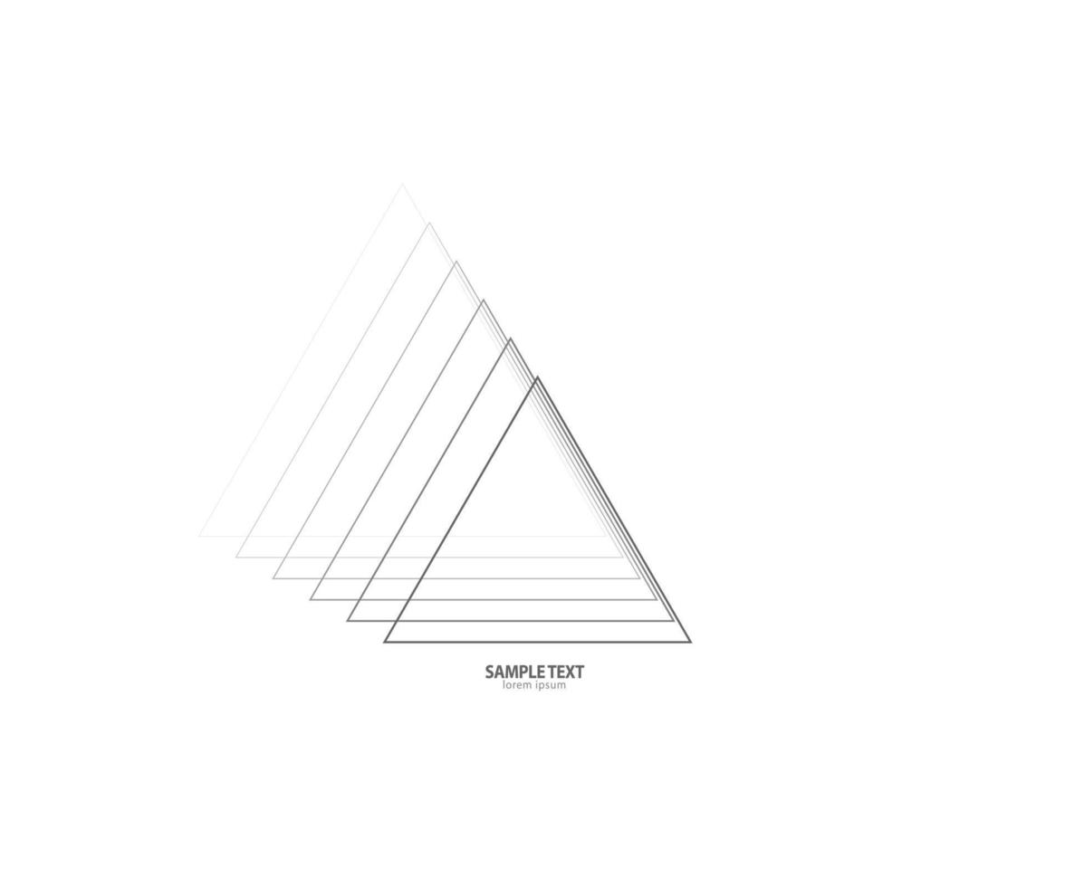 vector de línea triangular. arte de línea piramidal. forma geometrica. diseño de letrero de logotipo