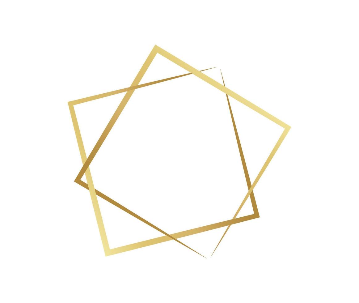 Gold square frame. Luxury geometric square element. vector