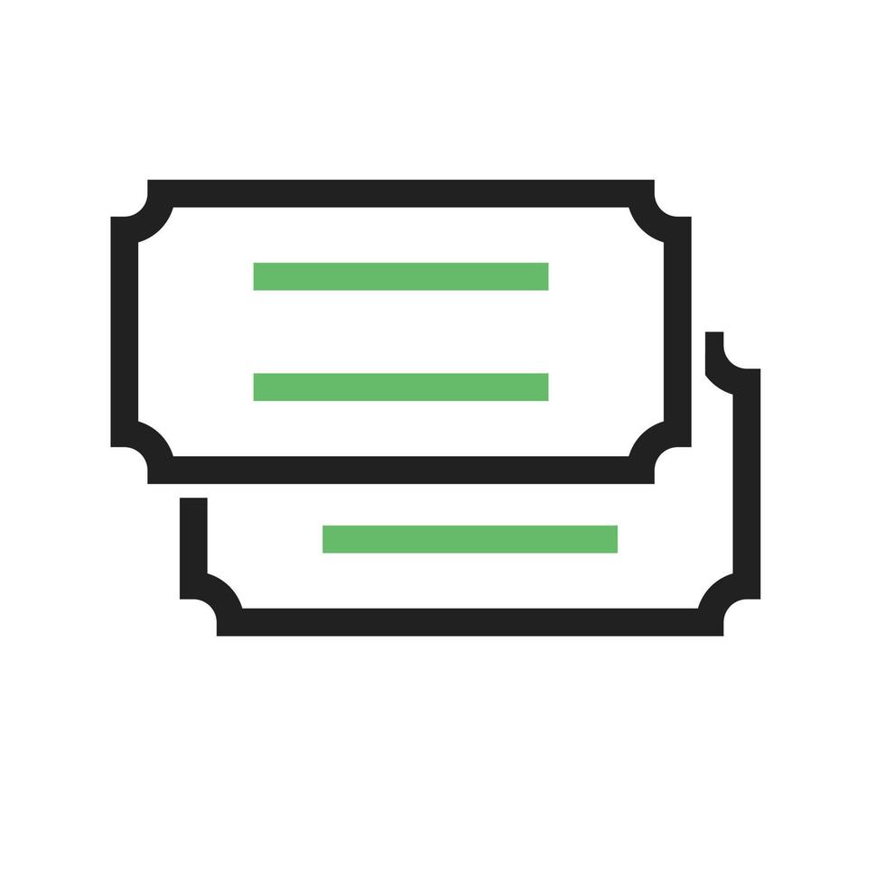 línea de entradas icono verde y negro vector