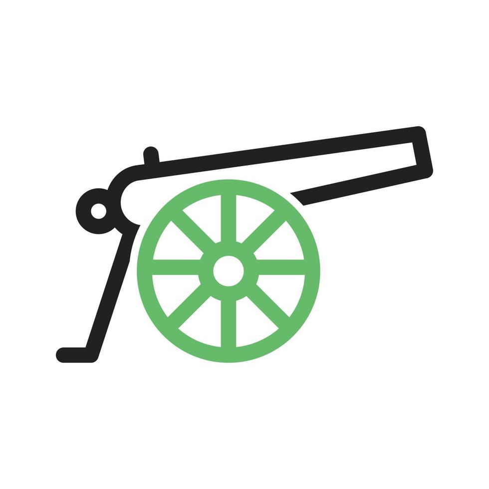 Cannon Line Green and Black Icon vector