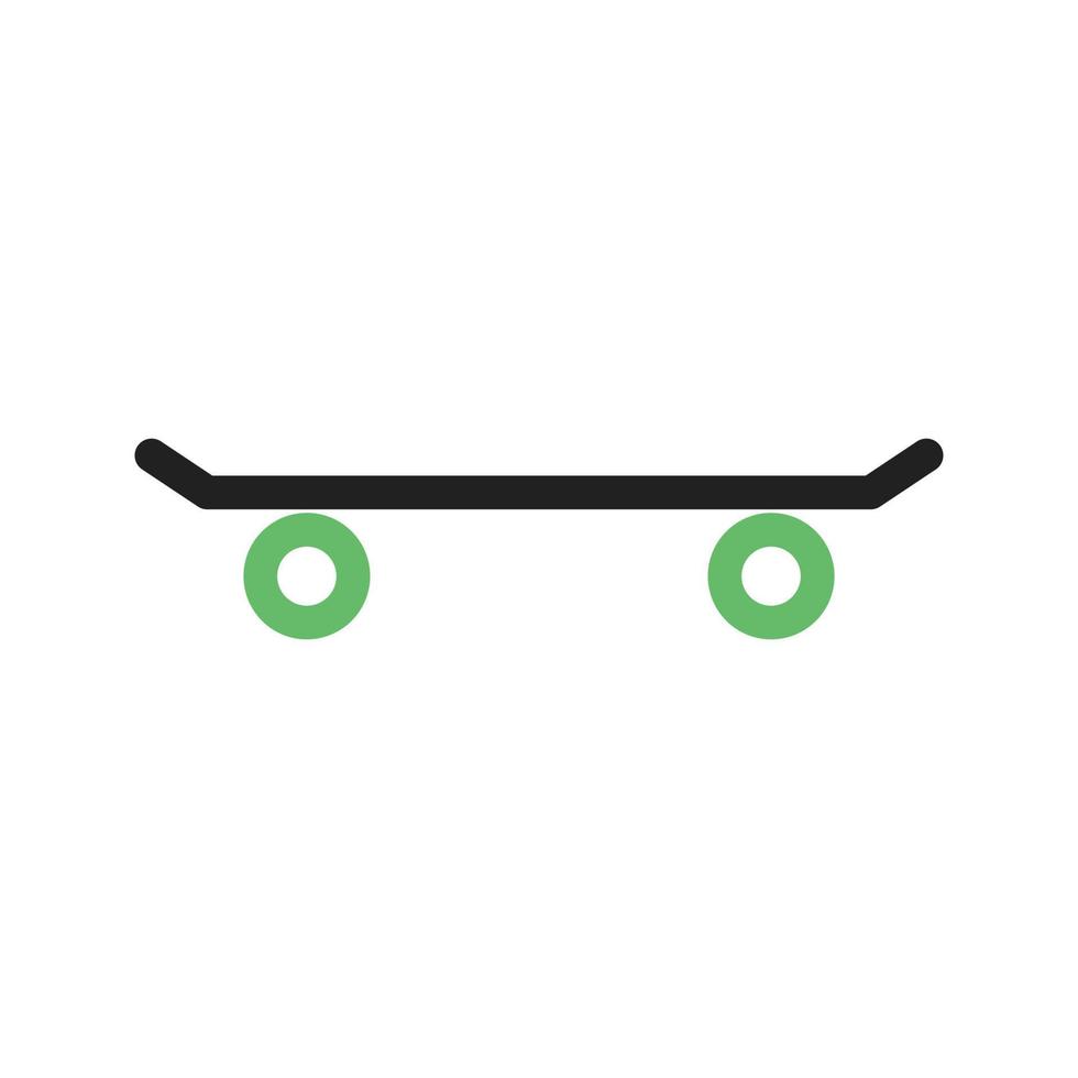 línea de monopatín icono verde y negro vector