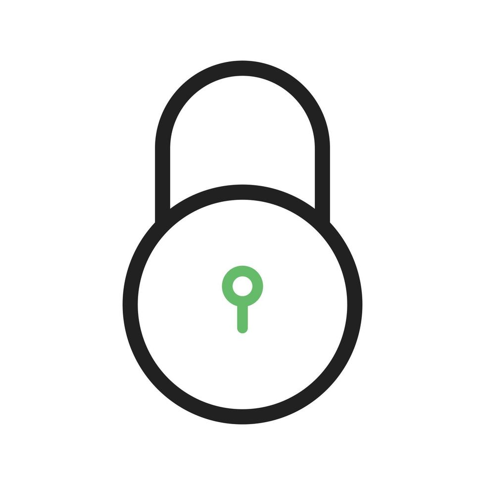 Lock II Line Green and Black Icon vector