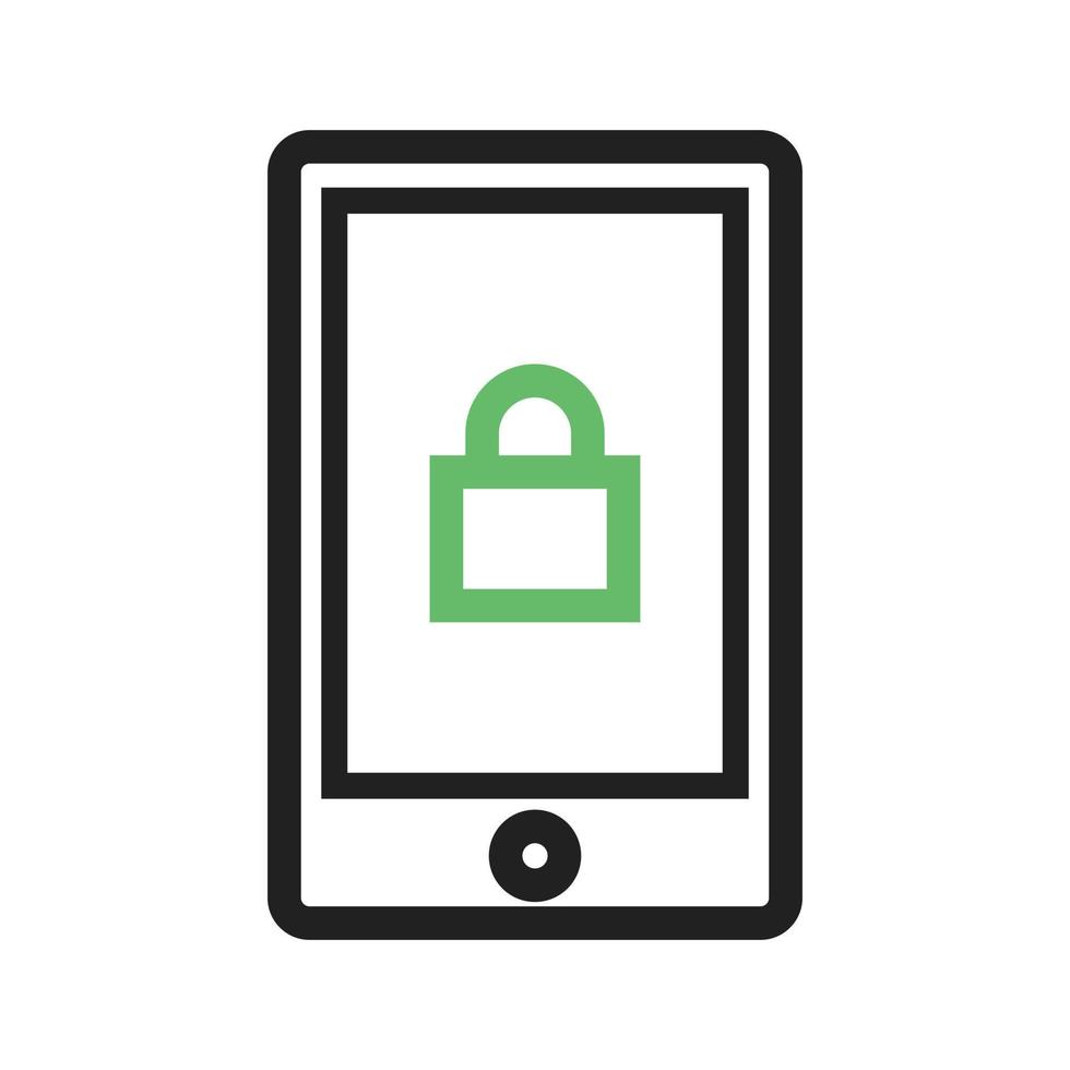 Secure Device Line Green and Black Icon vector