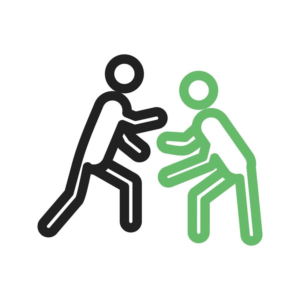 Wrestling Line Green and Black Icon vector