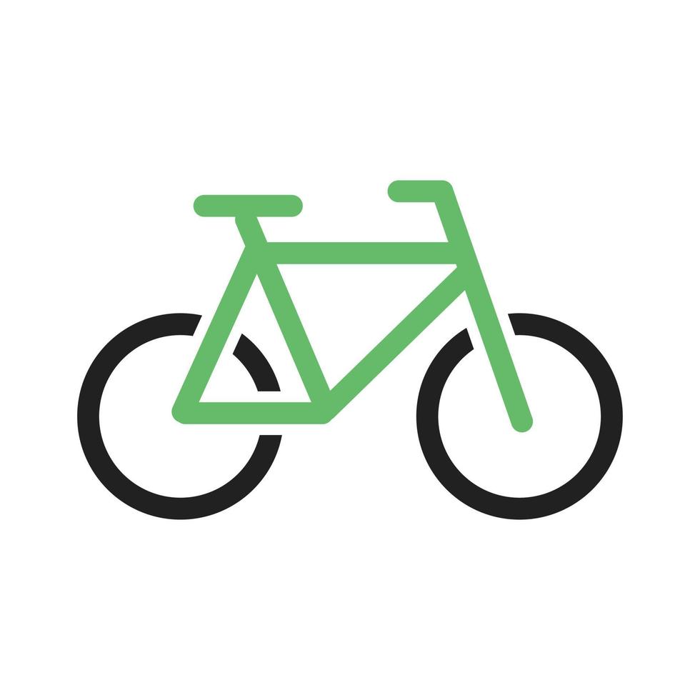 línea de bicicleta icono verde y negro vector