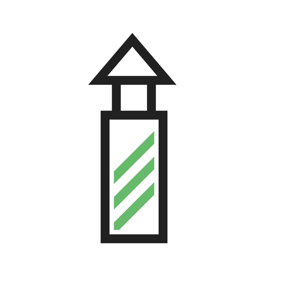 Lighthouse Line Green and Black Icon vector