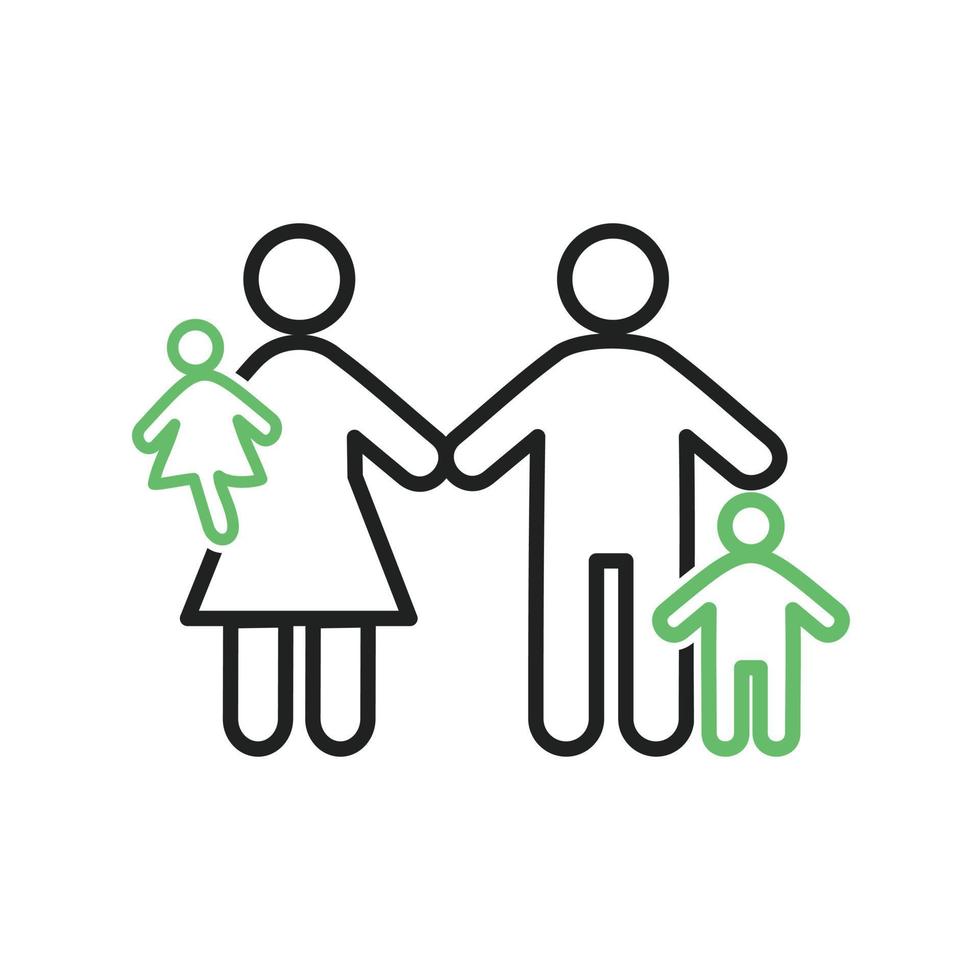 Family Line Green and Black Icon vector