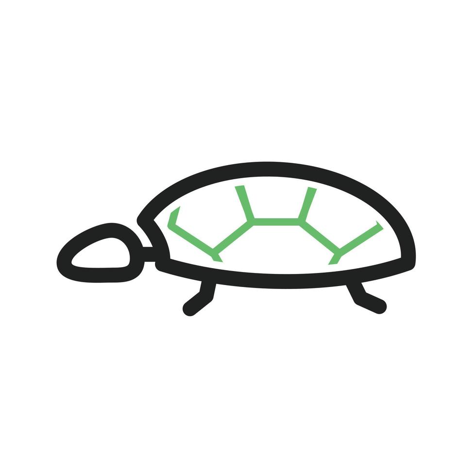 Turtle Line Green and Black Icon vector