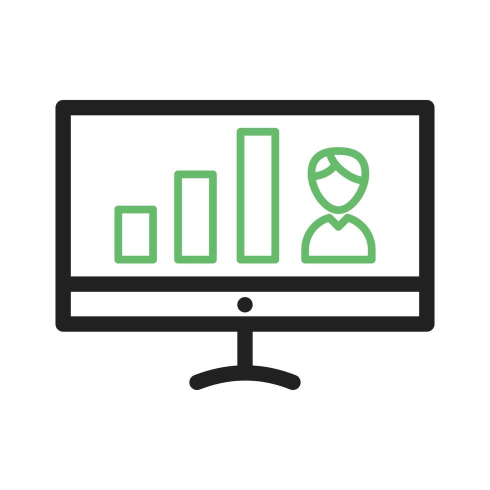 Online Stats Line Green and Black Icon vector