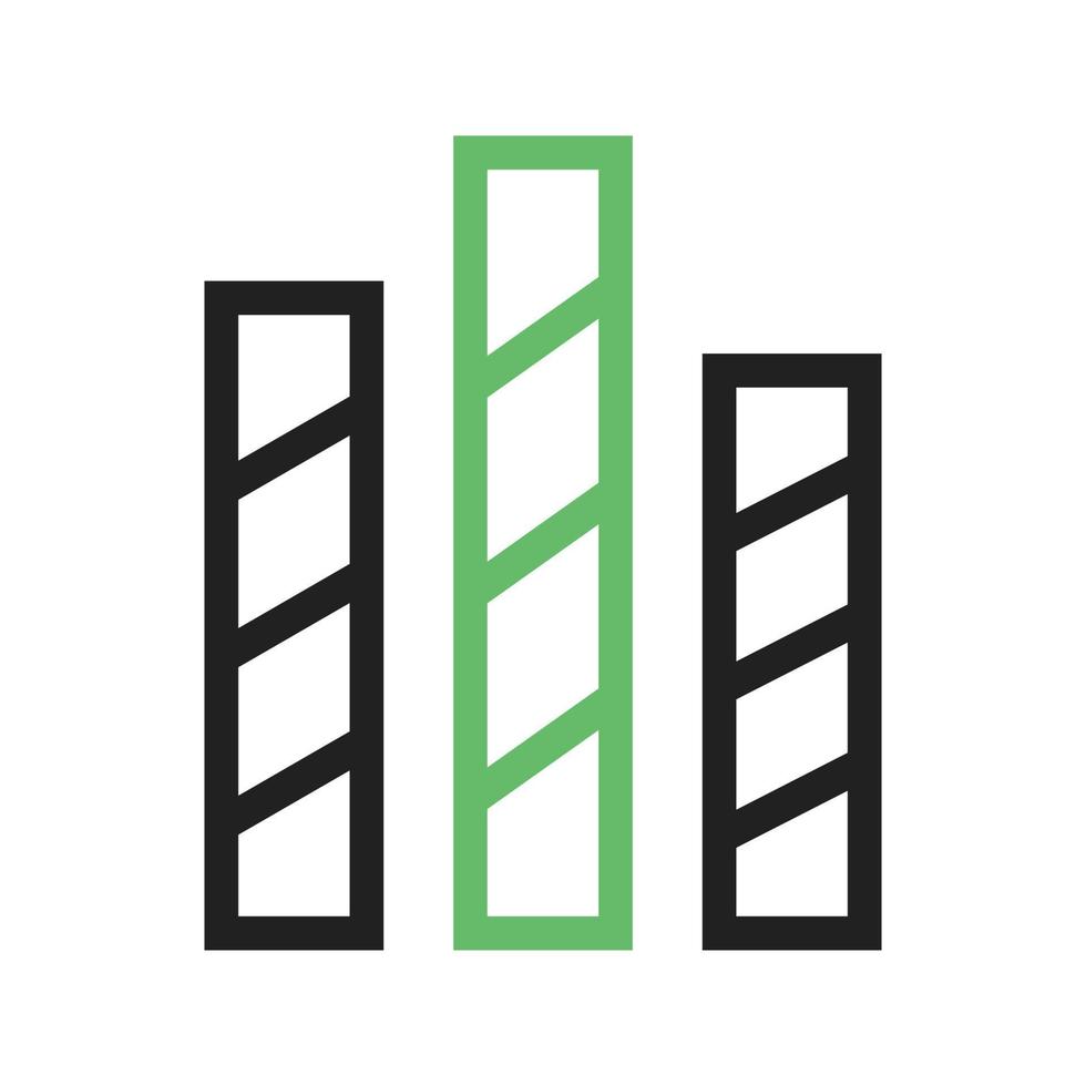 Striped Bars Line Green and Black Icon vector