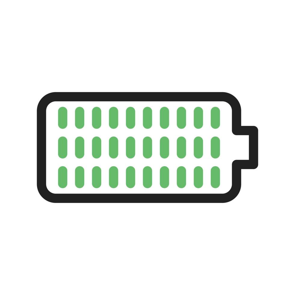 Full Battery Line Green and Black Icon vector