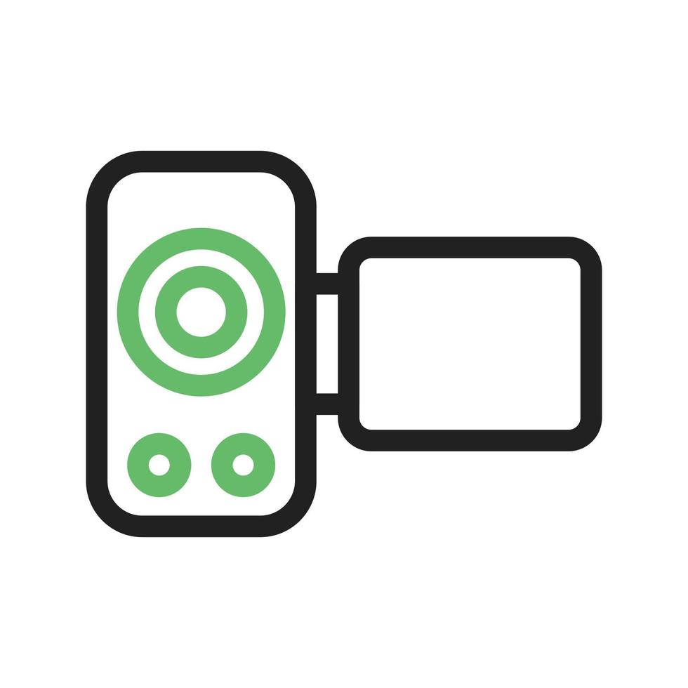 Hand Camera II Line Green and Black Icon vector