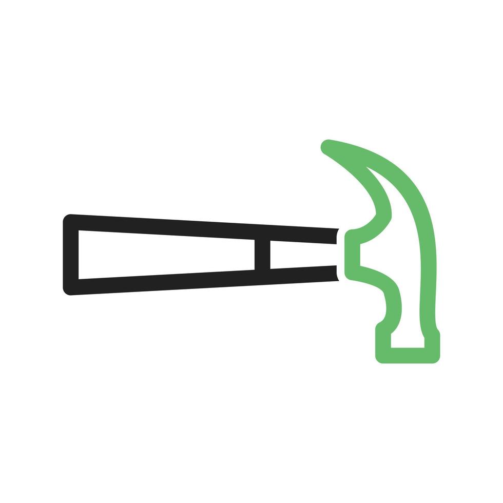 Hammer Line Green and Black Icon vector