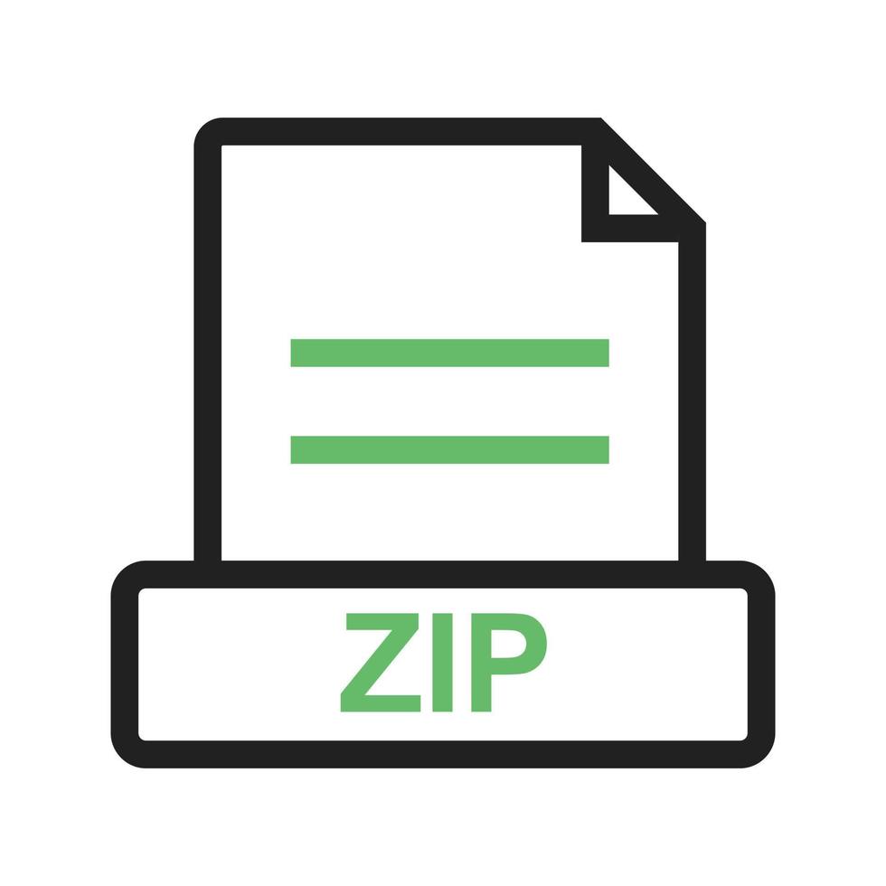 ZIP Line Green and Black Icon vector