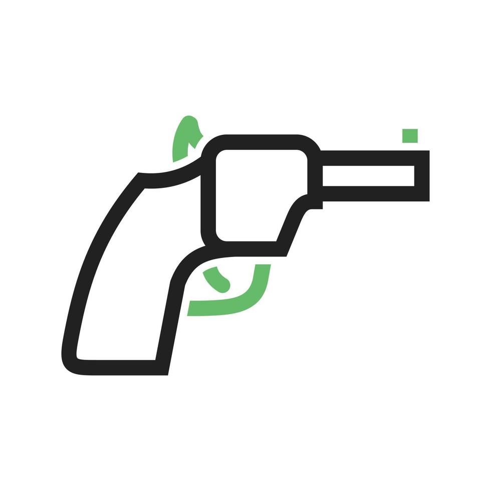Revolver Line Green and Black Icon vector
