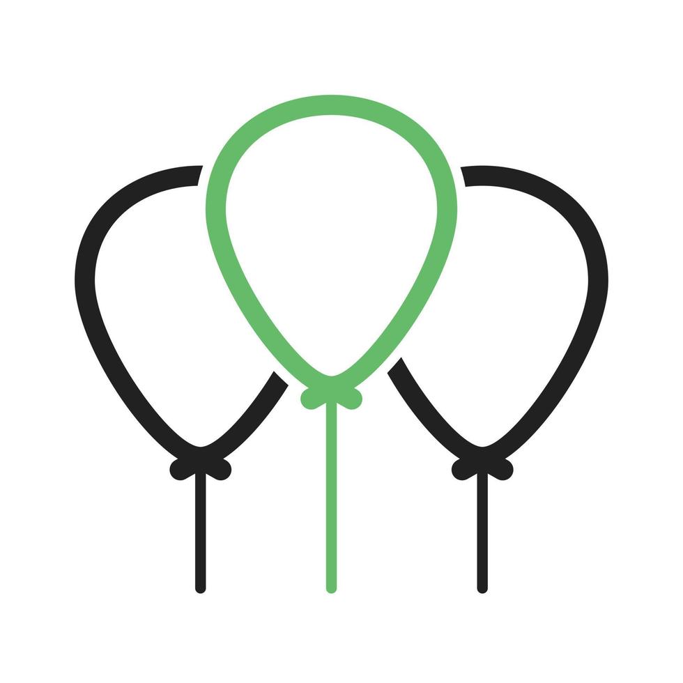 Balloons Line Green and Black Icon vector