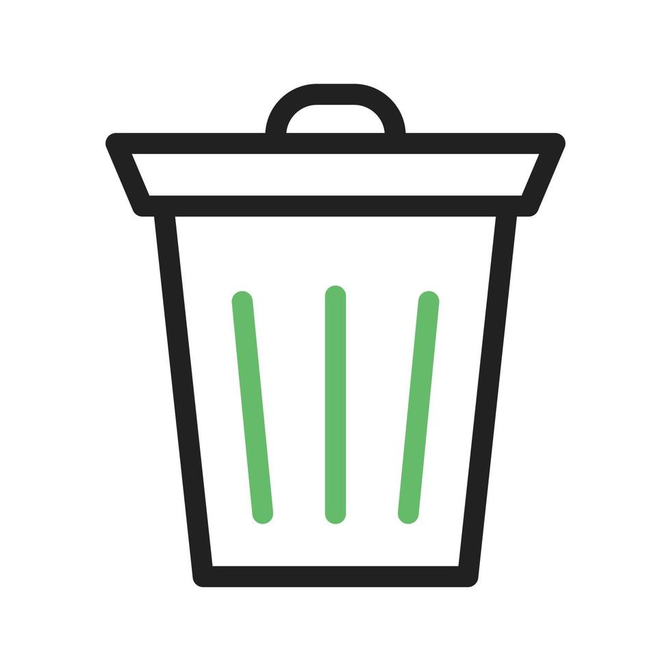 Waste Bin Line Green and Black Icon 9689750 Vector Art at Vecteezy