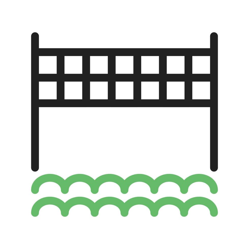 línea de deportes acuáticos icono verde y negro vector