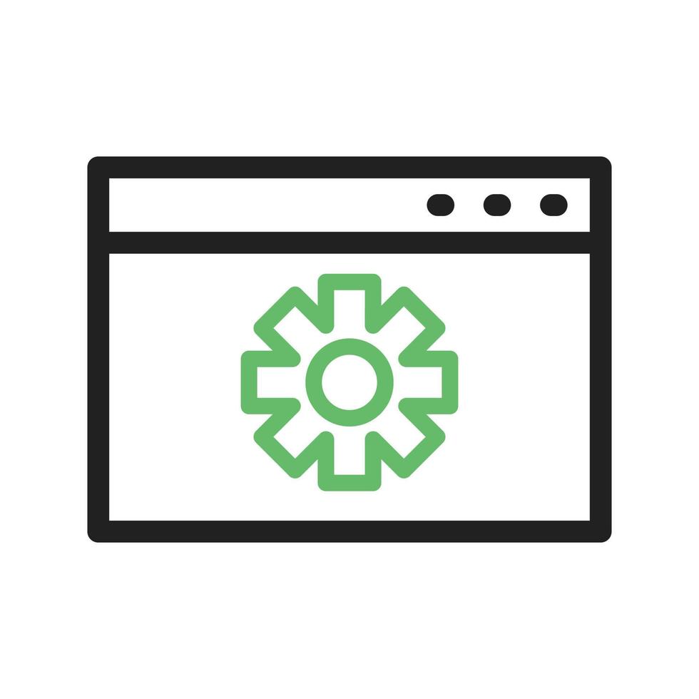 Web Optimization Line Green and Black Icon vector