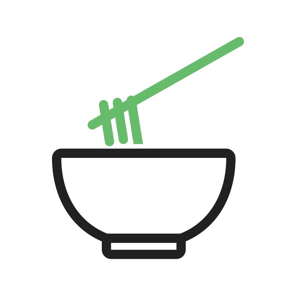 Food Bowl Line Green and Black Icon vector