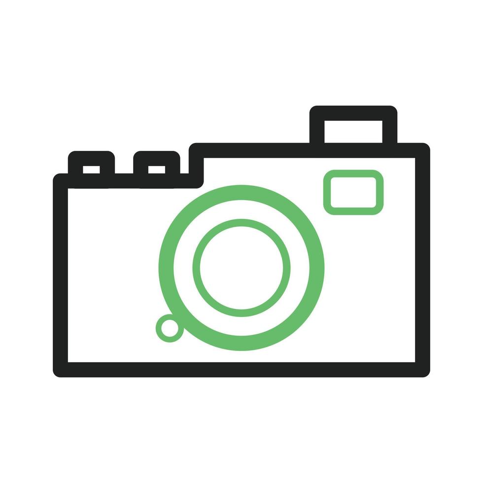 Camera Line Green and Black Icon vector