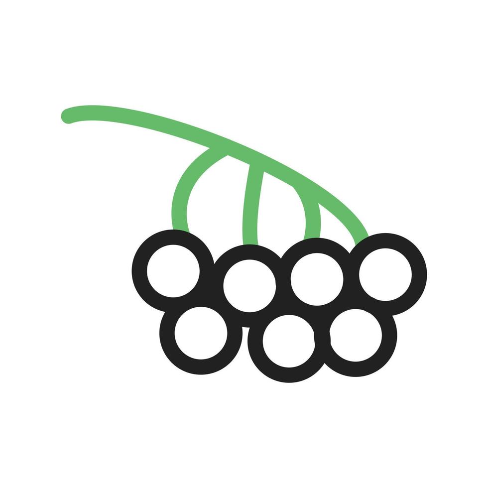 Berries Line Green and Black Icon vector