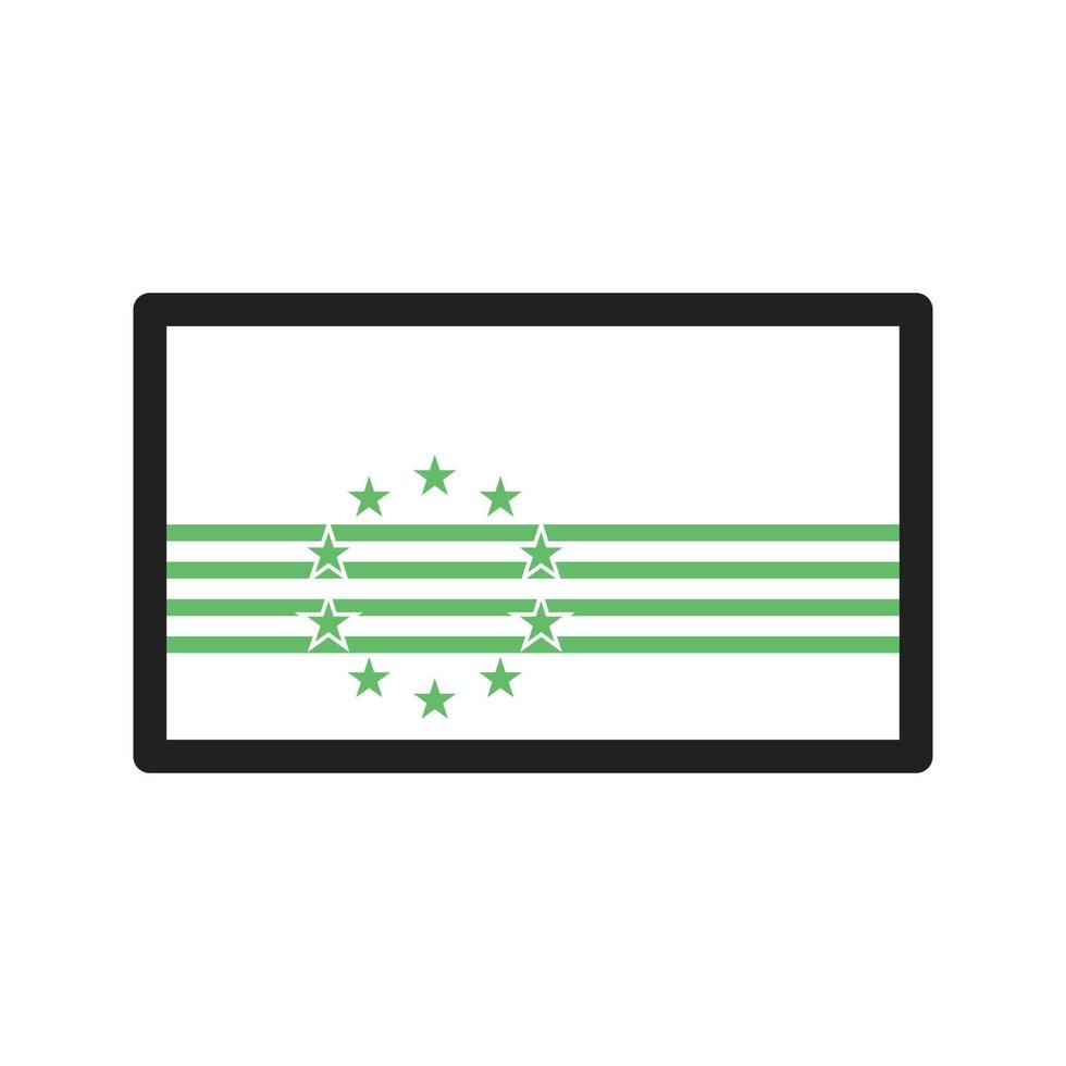 línea de cabo verde icono verde y negro vector