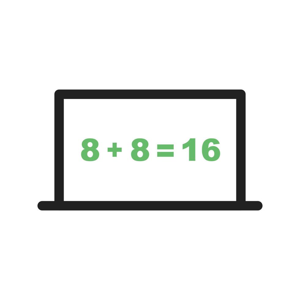 Online Calculation Line Green and Black Icon vector