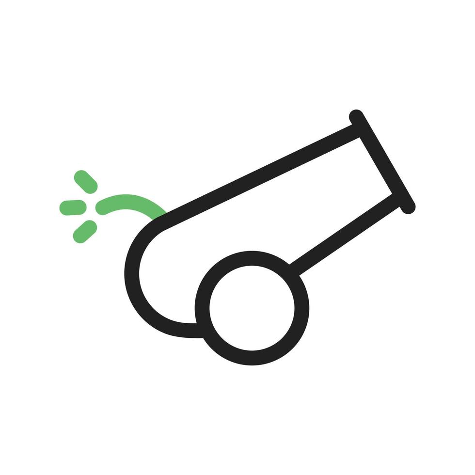 Cannon Line Green and Black Icon vector