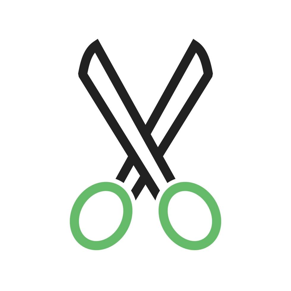 Scissors Line Green and Black Icon vector