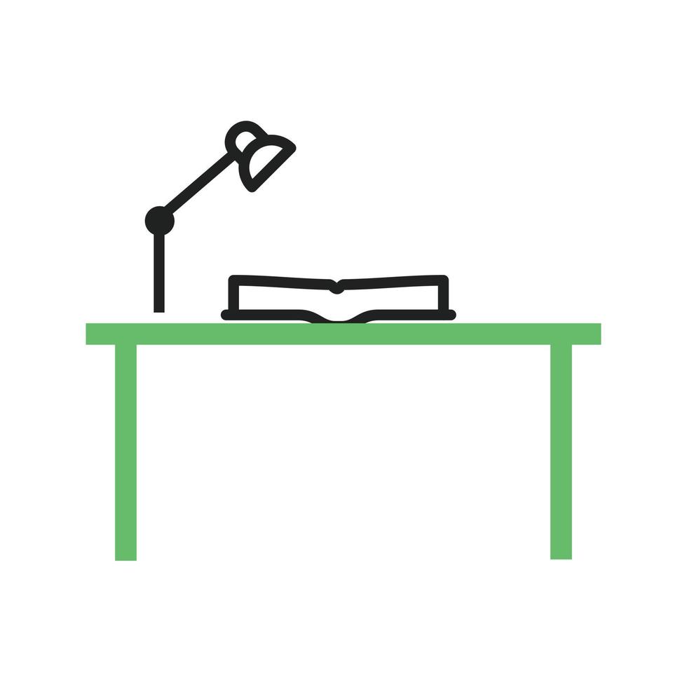 Study Desk I Line Green and Black Icon vector