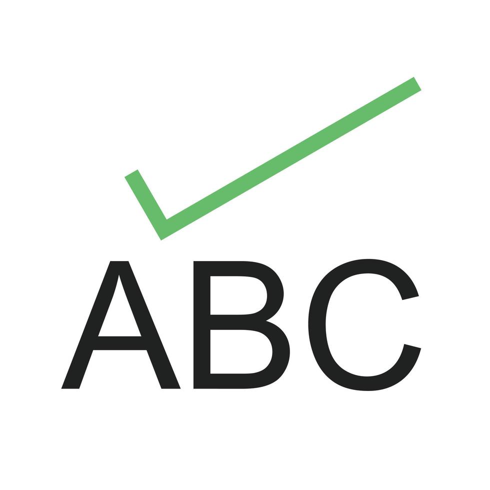 Spelling Line Green and Black Icon vector