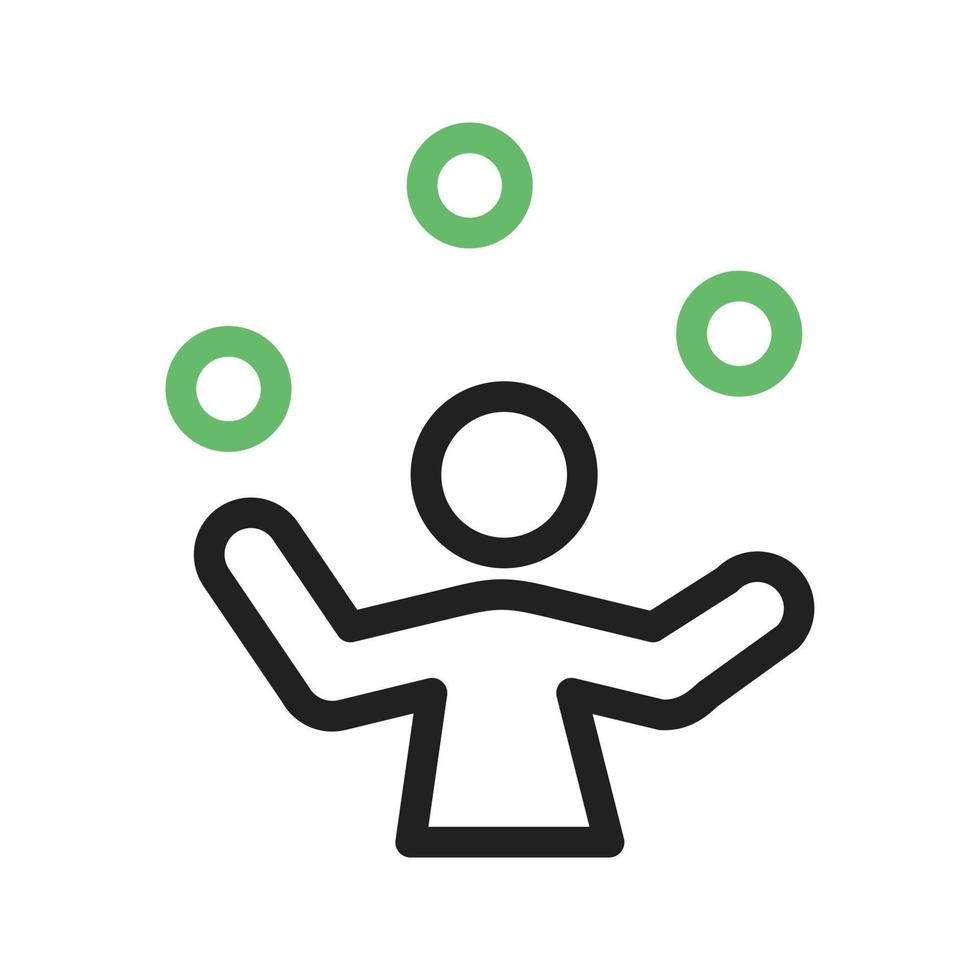 Ball Juggling Line Green and Black Icon vector