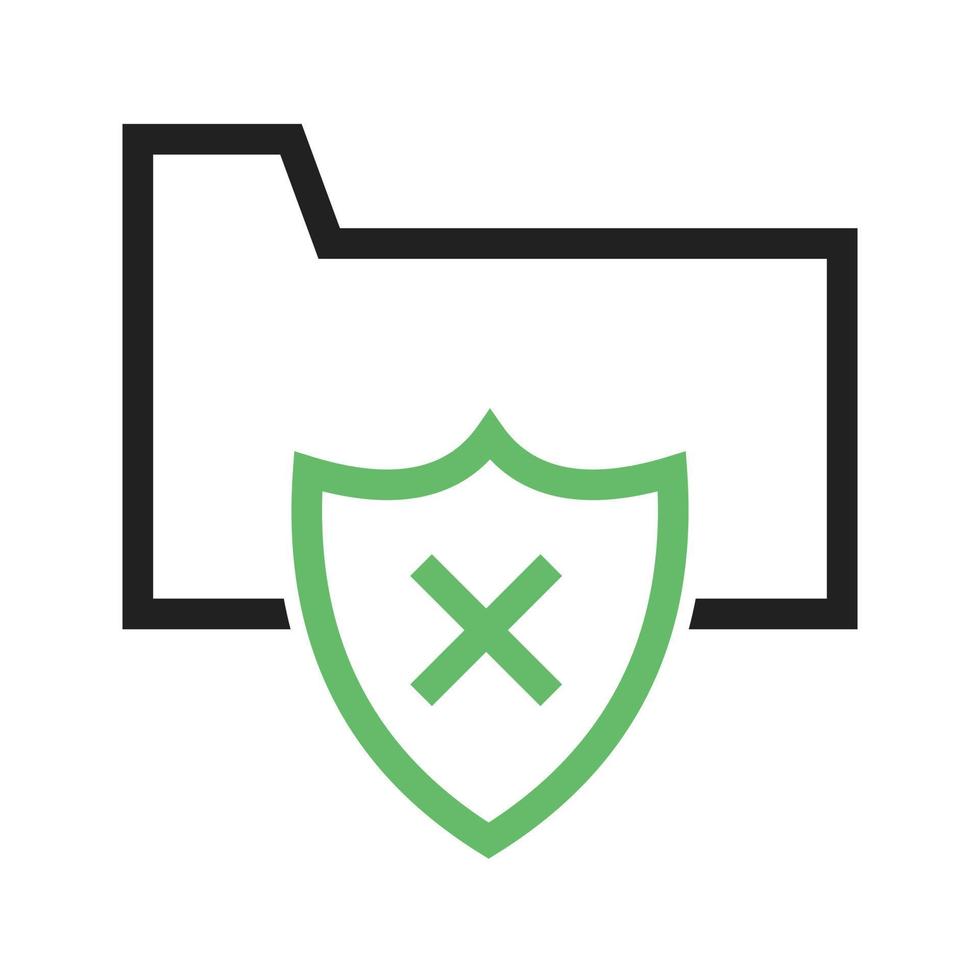 Vulnerable Folder Line Green and Black Icon vector