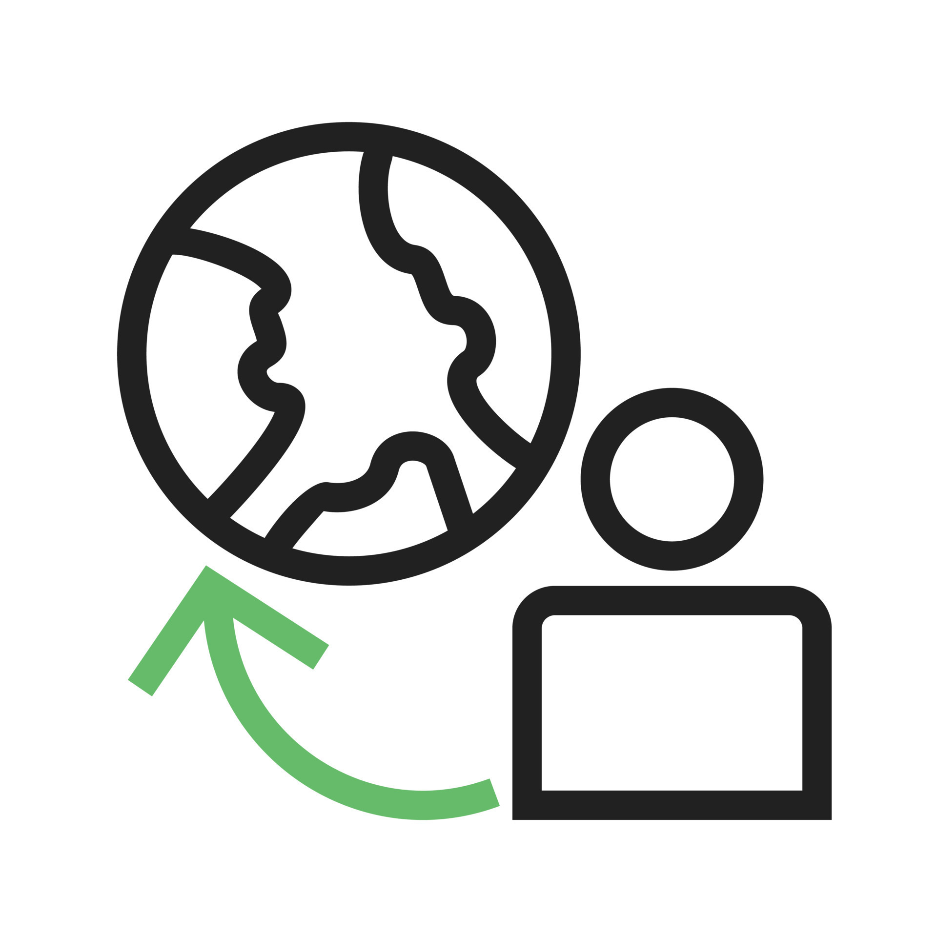 Global Profile Line Green and Black Icon 9690087 Vector Art at Vecteezy