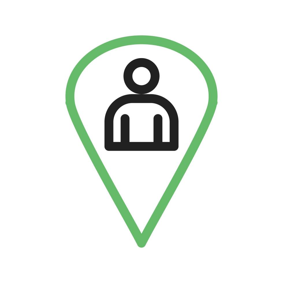 User Location Line Green and Black Icon vector
