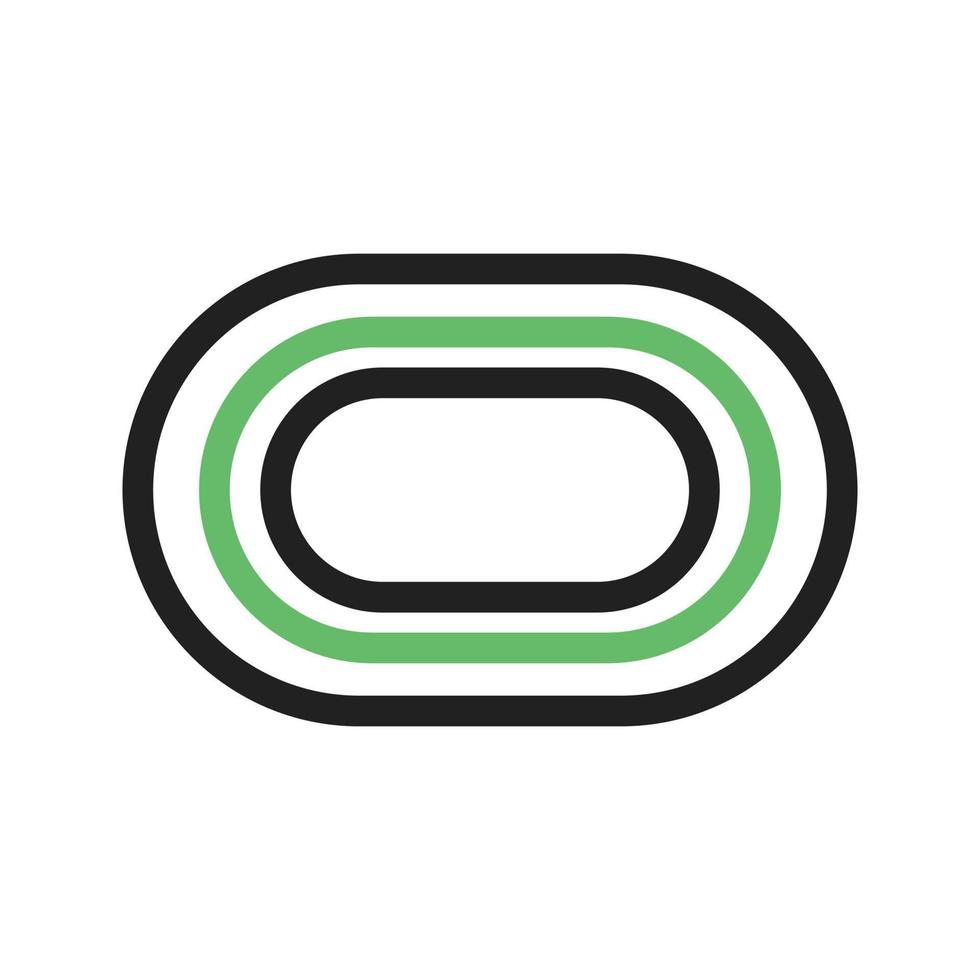 línea de estadio icono verde y negro vector