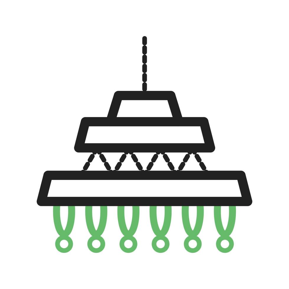 Lamp Line Green and Black Icon vector