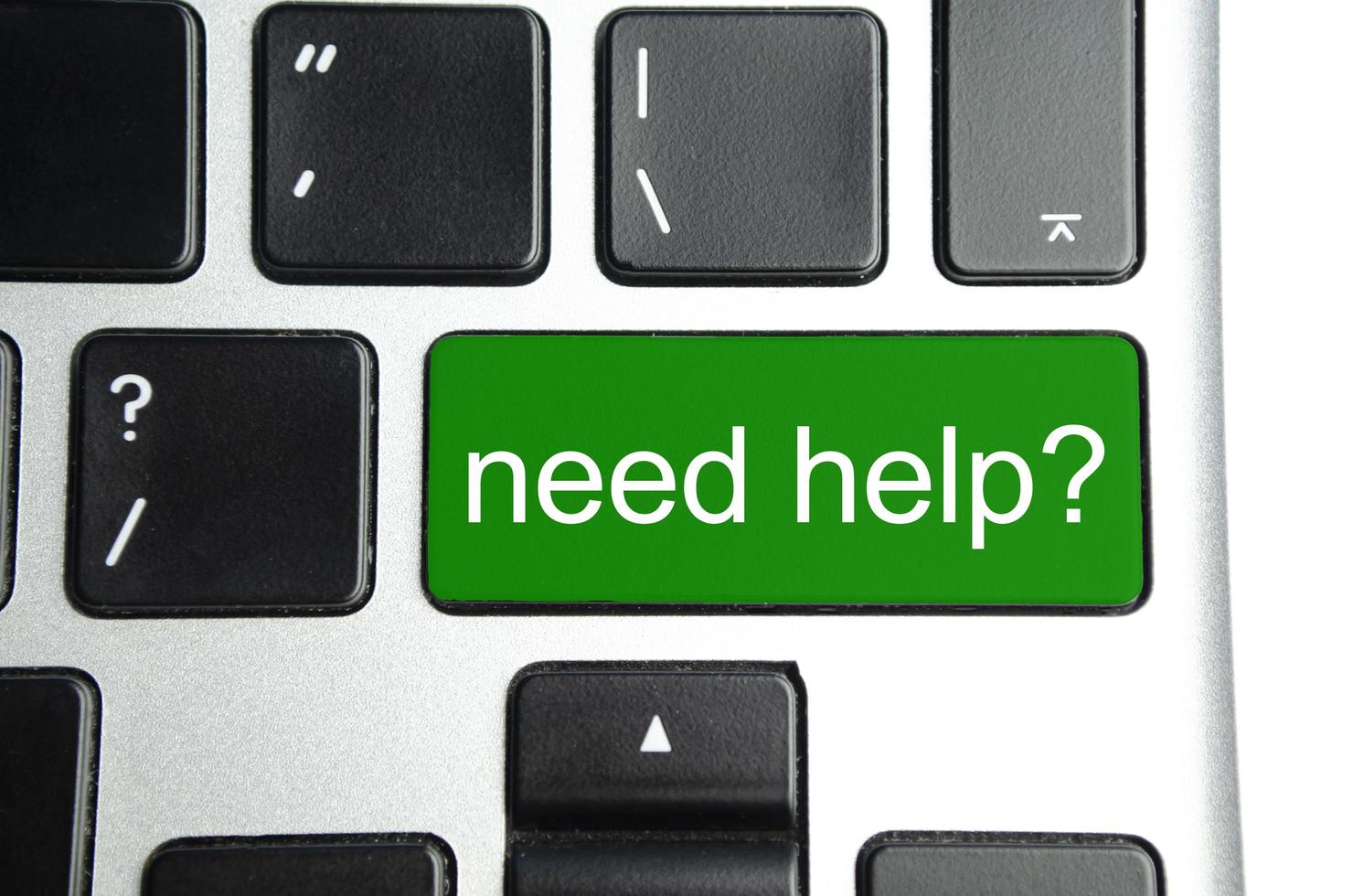 words NEED HELP on laptop keyboard button and charts photo