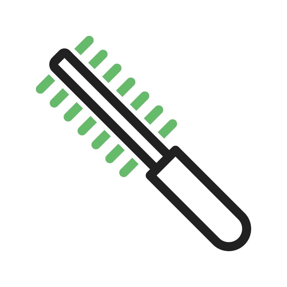 línea de peine de pelo rizado icono verde y negro vector