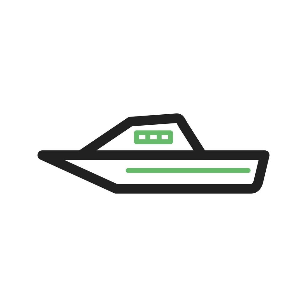 línea de barco icono verde y negro vector