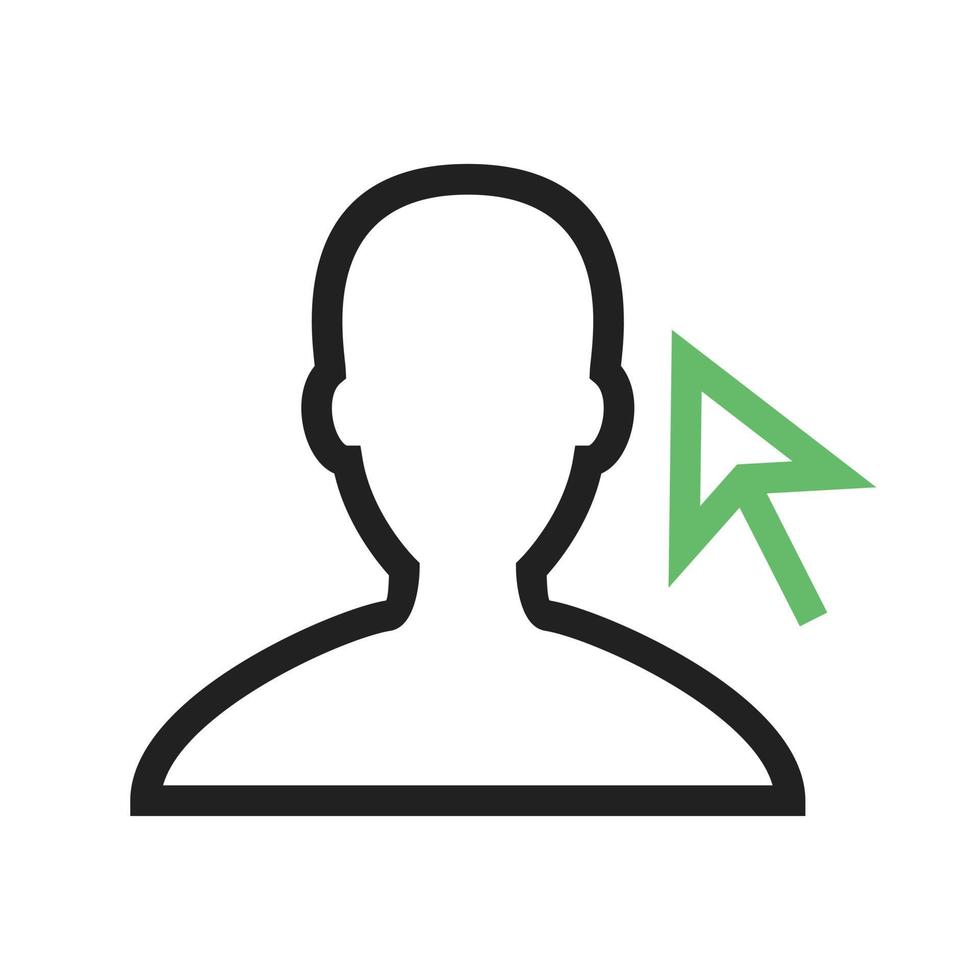 Select Male Profile Line Green and Black Icon vector