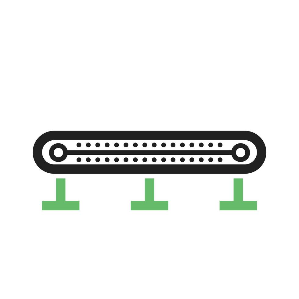 Conveyor I Line Green and Black Icon vector