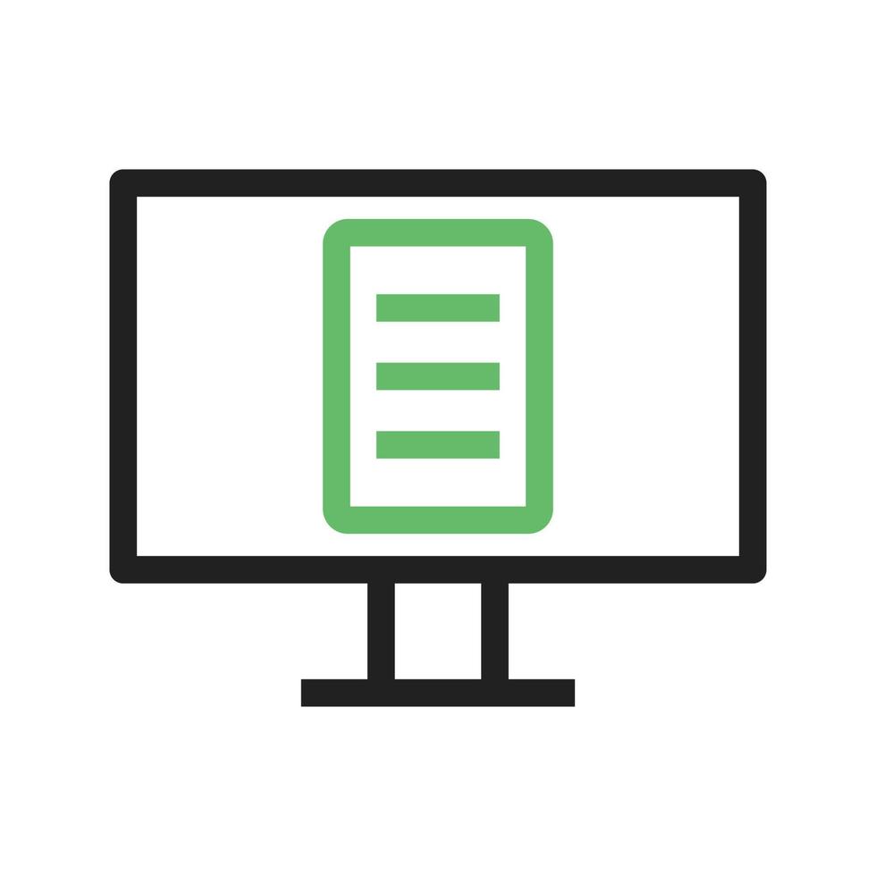 Online Lectures Line Green and Black Icon vector
