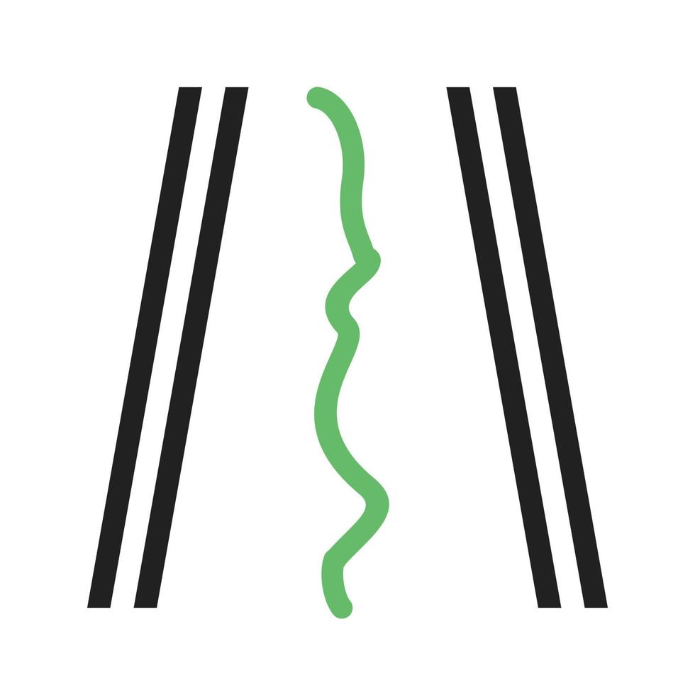 terremoto en la línea de la carretera icono verde y negro vector