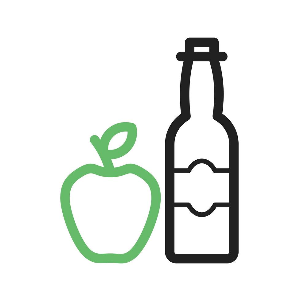 Apple Cider Line Green and Black Icon vector