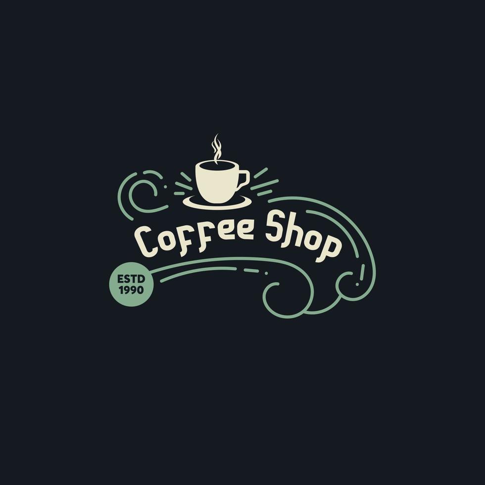 Coffee Shop Logo with vintage or retro style vector