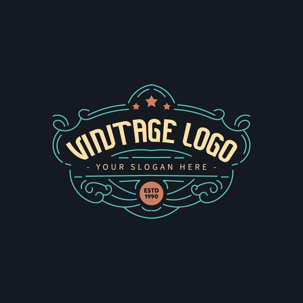 logotipo de vector retro vintage para banner