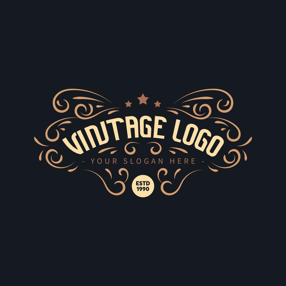 logotipo de vector retro vintage para banner